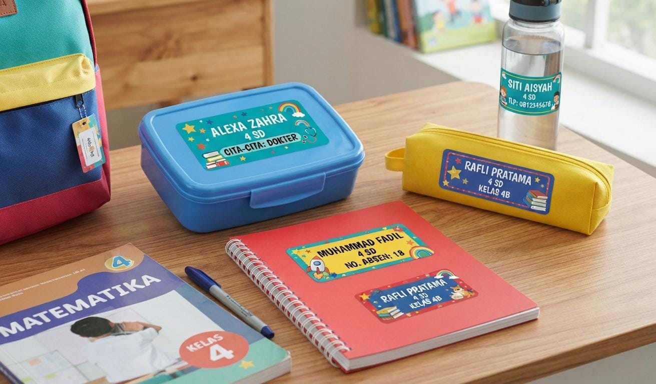 Stiker Nama Anak Sekolah: Murah, Anti Hilang dan Praktis